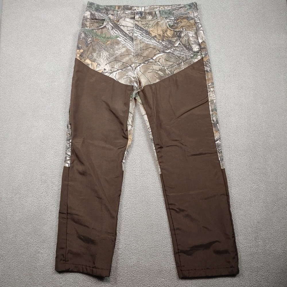 Wrangler ProGear Upland Pants Mens 37x30 Camo Brown Realtree Brush Trousers
